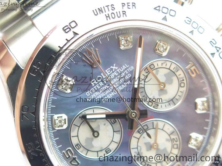 MiroTime 0319 TechFriendly Daytona 116520 SS UBF Best Edition Ice Blue MOP Crystal Markers Dial on SS Bracelet A 2938